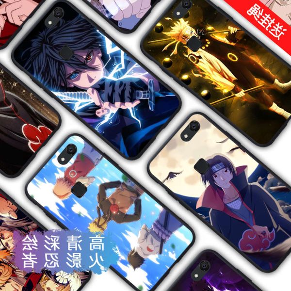 

sevivoy79 mobile phone case naruto y73 sets of ultra-thin silicone soft edge package anti falling lanyard cartoon writing wheel eye as
