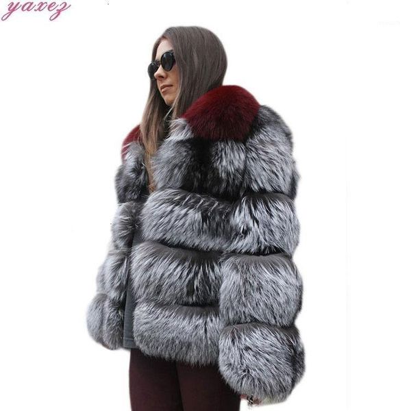 

leather and fur long fund long sleeve lapel imitate wool fur grass loose coat woman1, Black