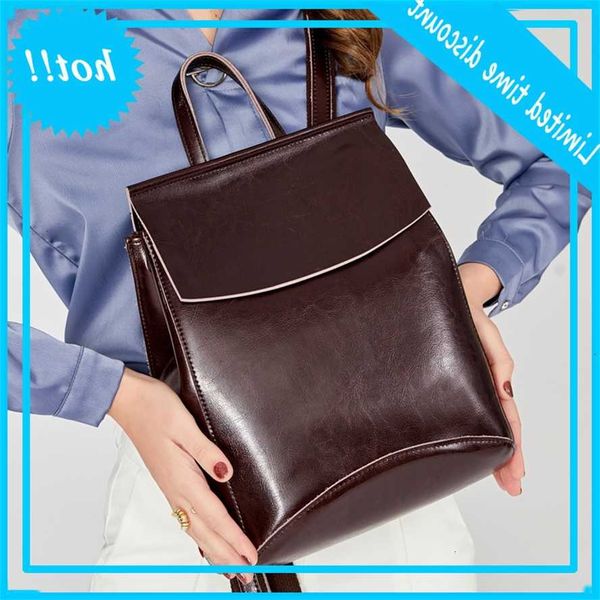 

2021 new pure oil wax leather women's bag