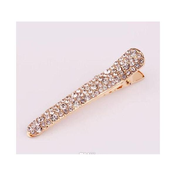 

s150 europe fashion jewelry women's rhinestone hairpin hair clip dukbill toothed hair clip bobby p sqcrtn queen66, Golden;silver