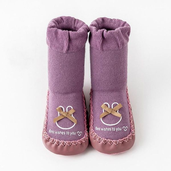 

first walkers 2021 autumn and winter toddler shoes baby boy girl hair loop bowknot cute casual fashion all-match leather socks1