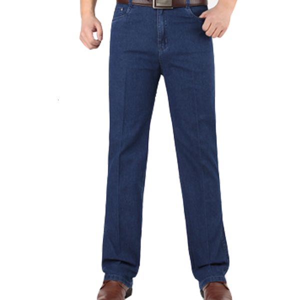 

selling spring loose jeans men promotion high waist fashion solid pants men classic design cotton jeans, Blue
