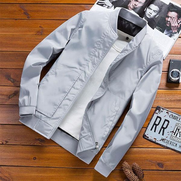 

bomber jacket men solid color gray black men jackets slim fit baseball jackets spring autumn overcoats1, Black;brown