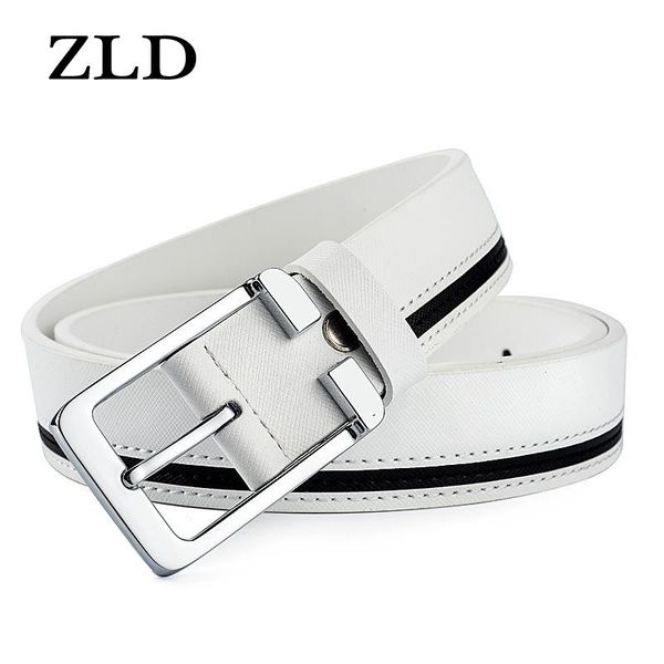 

zld designer 100% upper genuine leather alloy pin buckle belt for men business belt fancy vintage jean cintos, Black;brown