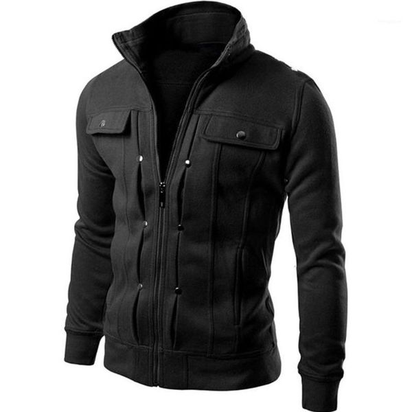 

casual men's jacket spring army jacket men coats winter male outerwear autumn overcoat1, Black