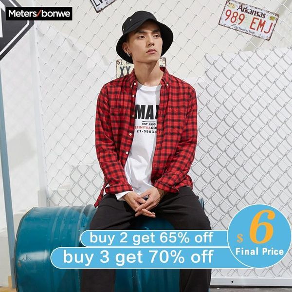 

metersbonwe new men handsome long sleeve shirt new spring fashion cotton classic retro plaid shirt 1021, White;black