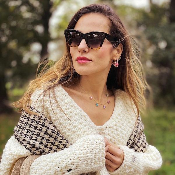 

acetate half tortoise sunglass women cat eye style, White;black