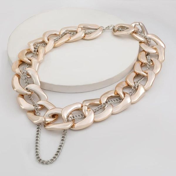

dvacaman punk hip hop gold / silver color металлическая цепь ожерелье женское заявление клавишечное ожерелье choker ювелирные изделия партия