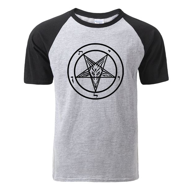 

pentagram gothic occult satan new men's new summer fashion short sleeve raglan cool tees sport hooded sweatshirt hoodie men t shirt