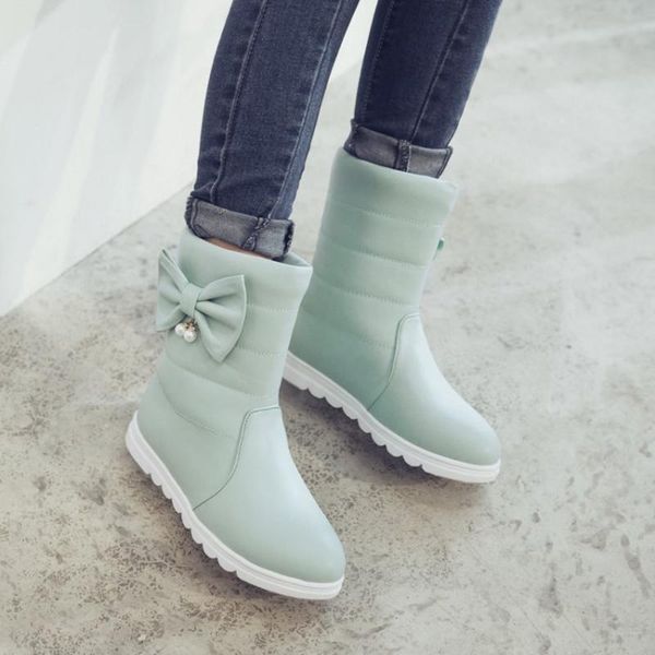 

sialia snow boots для девочек зима женщины дети сапоги детская обувь slip-на-бабочка узел mid-теленок chaussure филь botas nino, Black;grey