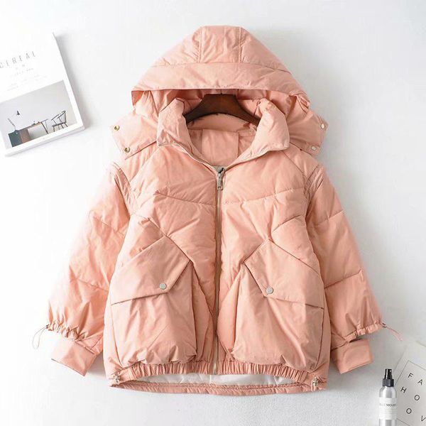

big pocket women winter jacket hooded female duck coat -30 degree women down parka waterproof coat warm cotton jackets for1, Black