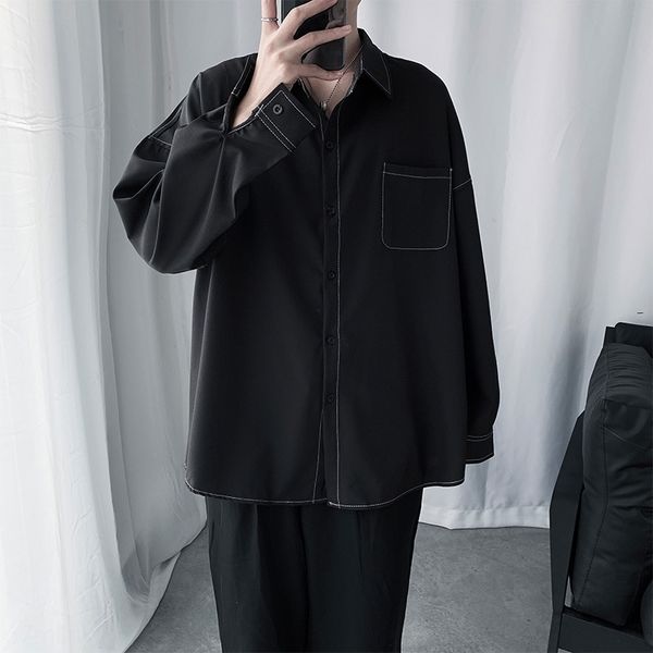 

gmtp7 ins чистых красной длинного рукав лето hrvde пальто рубашка shirtruffian красивых корейские свободные пальто универсальных рубашки муж, Blue