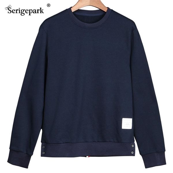 Herren Park Track Hoodies ohne Kappe Casual Homme Mann Sweatshirt Beste Baumwolle Streetwear THOM Kleidung Braun Eden Male Big 110kg 201113