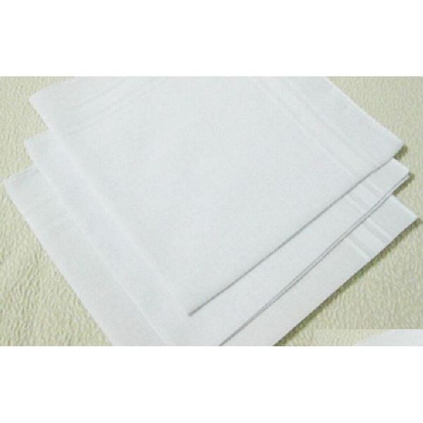

selling 50pcs/lot 100% cotton male table satin handkerchief towboats square handkerchief whitest 40cm qdab6, White