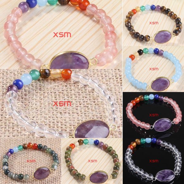 

xinshangmei amethyst chakrat fashion xinshangmei natural natural amethyst bracelet crystal crystal chakrat bracelet fashion cbjth, Golden;silver