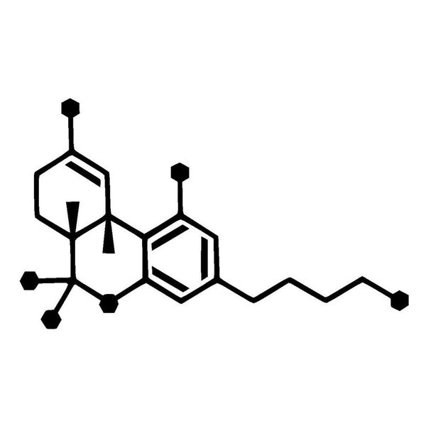 

20.5*12.1cm thc molecule vinyl decal sticker personalized car motorcycle car styling c2-0674