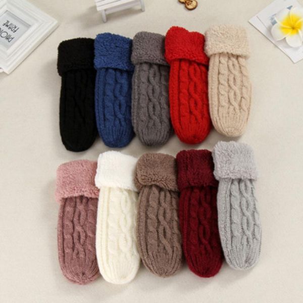 

бархатная женщины теплый кашемира вязать twist цветы моды шерсть plusgloves, Blue;gray