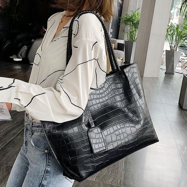 

alligator pattern pu leather shoulder bags for women 2020 luxury quality handbags large capacity handbag and purse lady tote bag