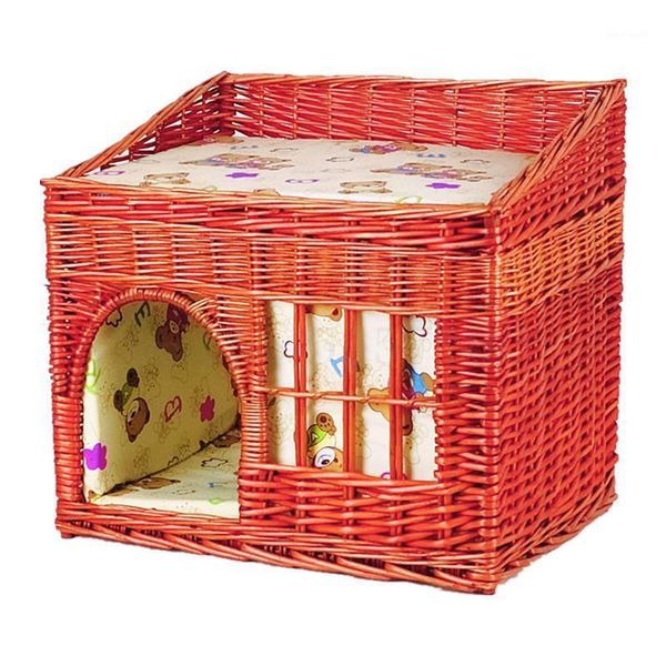

600 rattan kennel winter warm closed large cat house cat house villa four seasons universal winter kennel small dog1