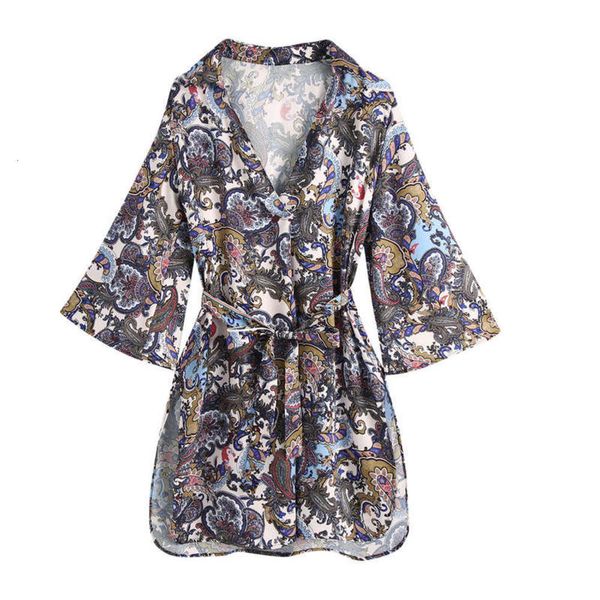 

women's fashion 2020 new print i0019 v-neck tie slim dress, Black;gray