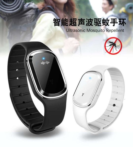 

mosquito for repellent bracelet intelligent children, pregnant women, adults, silicone waterproof mosquito watch, outdoor ultrasonic, Golden;silver