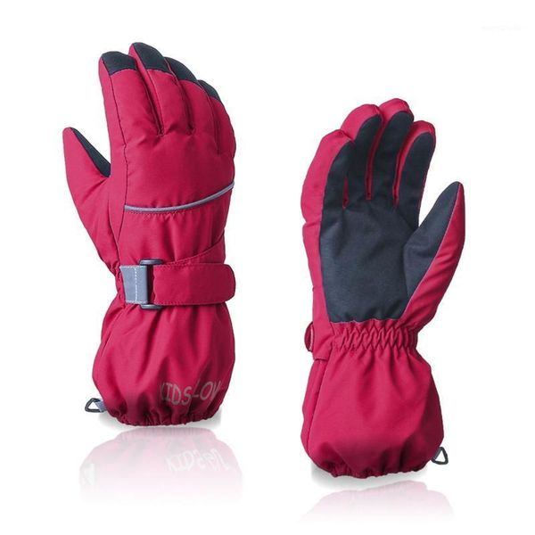 

kids children winter warm snowboard ski gloves waterproof full finger mittens1