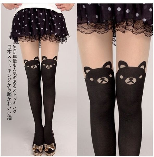 

new pantyhose pantyhosestockings pantyhosejapanese color panda with black upper skin and lower thigh cartoon silk stockings and pantyhose cu