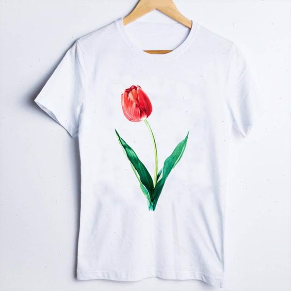

tees for women print elegant love mujer camisetas flower floral casual ladies t shirt clothes lady clothing female t shirt, White