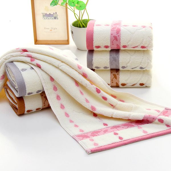 

cotton towel bamboo fiber raindrop small umbrella soft gift towel thicken water absorption face towel home textiles 3 color wx9-1285