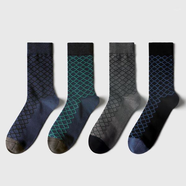 

doiaeskv new men's cotton socks black business casual breathable spring summer male crew socks meias striped sokken size 39-441