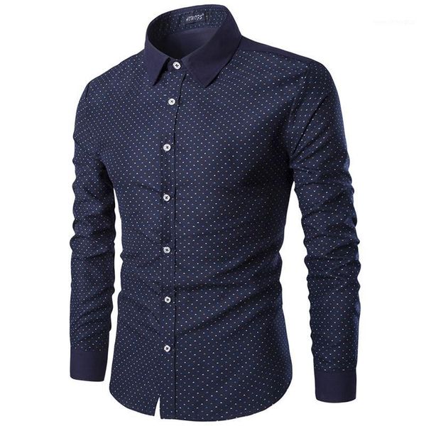 

men's casual shirts polka dot print shirt 2021 causal mens fashion long sleeves spring plus size shirt1, White;black