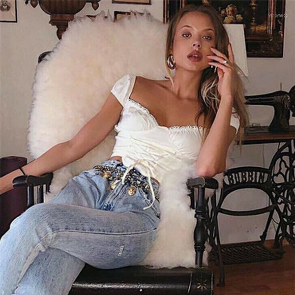 

hirigin summer women off shoulder casual bralet tank crop club lady cami tee1, White