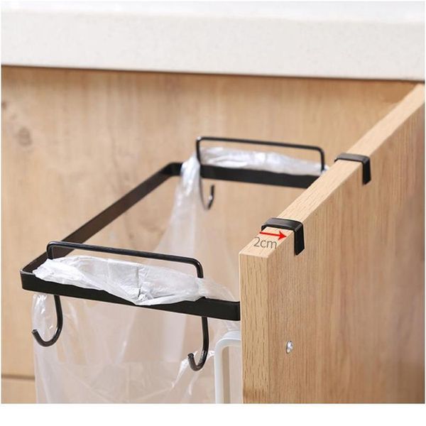

kitchen metal trash rack cupboard back trash bag holder rack storage cabinet door garbage hanging tools drop bbybze