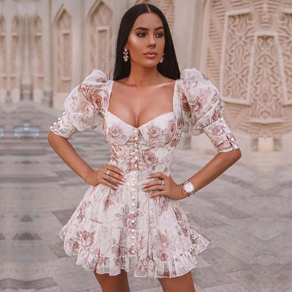 

adyce new summer women fashion floral club dress vestidos v neck short sleeve mesh button club celebrity runway party dress1, White;black