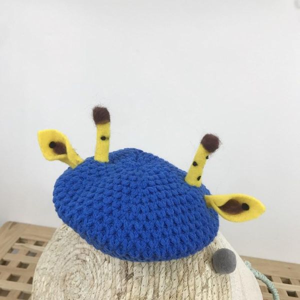 

winter cute knitted deer beret baby hat cap knit soft baby boy girl hat bonnet beanie children kids newborn winter1, Blue;gray