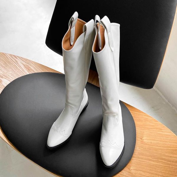 

deat 2020 new spring autumn fashion casual solid high thick heel bottom genuine leather single shoes women long cool boots sf017, Black
