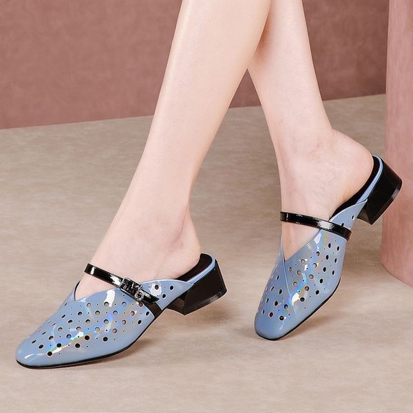 

2021 fashion slippers new see toe low heel shoes, sandals, ladies, women's sandals 41 42. 7ixd, Black