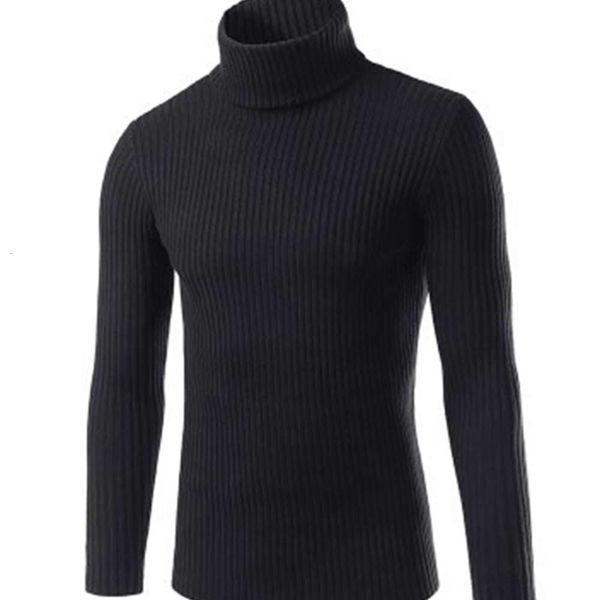 

winter warm turtleneck sweater for pullover solid color knitted men sweaters8uy, Black