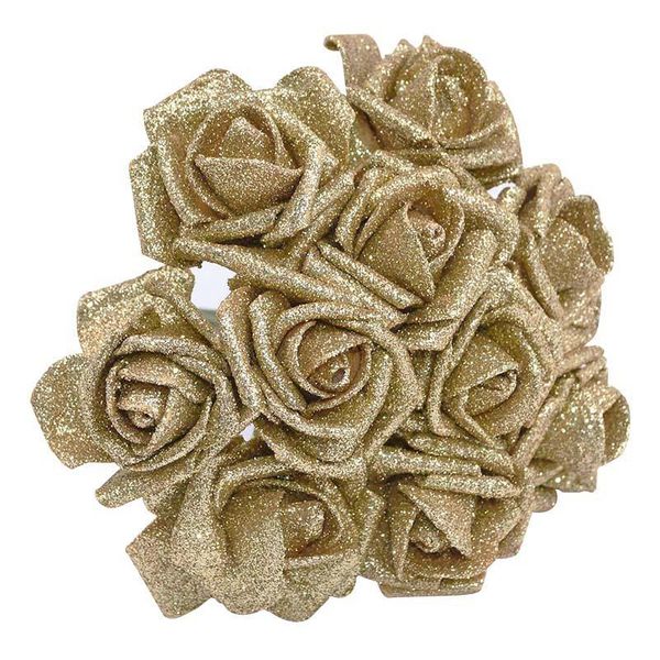 

6cm new glitter foam rose artificial flower bridal bouquet wedding decoration party cake gift box decorative fake flowe jllvcw