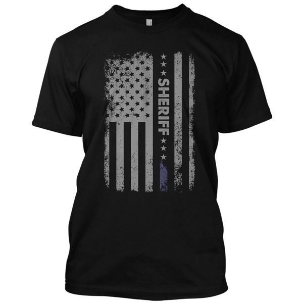 

t shirts fashion sheriff flag thin blue line us flag patriotic t shirt police graphic tee short tee shirts sport hooded sweatshirt hoodie