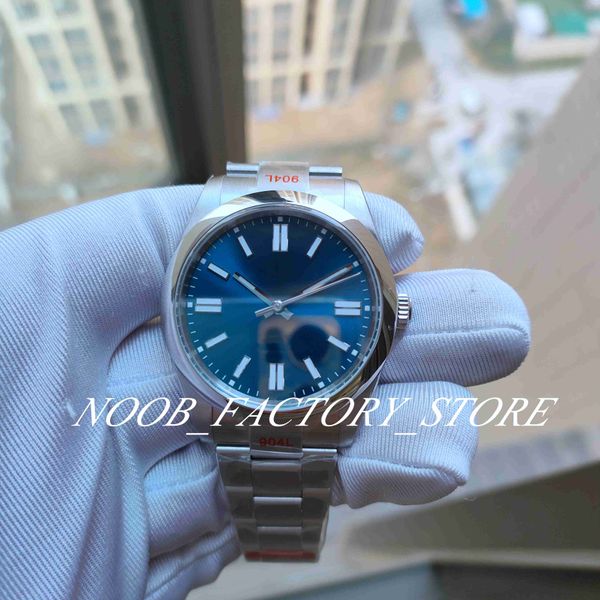 

men size watch 41mm ew factory 904l steel grey blue dial cal.3235 automatic movement 124300 waterproof super luminous wristwatches original, Slivery;brown