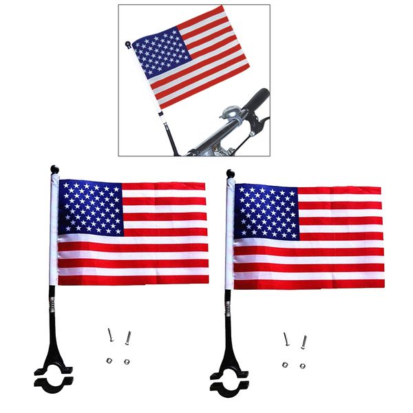 

2x solid safety flag with mount bracket handlebar square flags