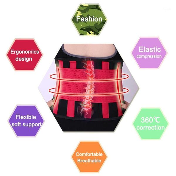 

waist support color belt neoprene lumbar back sweat belts fitness sports exercise running decompression waistband1, Black;gray