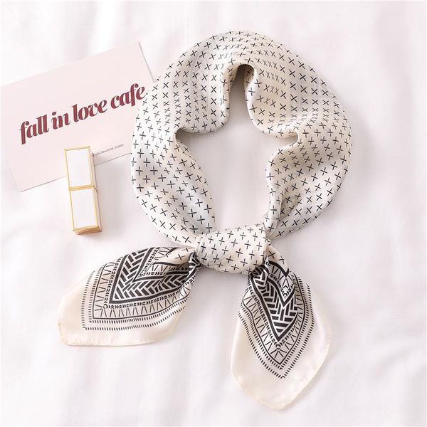 

2020 new summer women scarf dot print foulard scarves silk shawl for ladies square hair scarf ring fashion head wraps kerchief jllfjx, Blue;gray