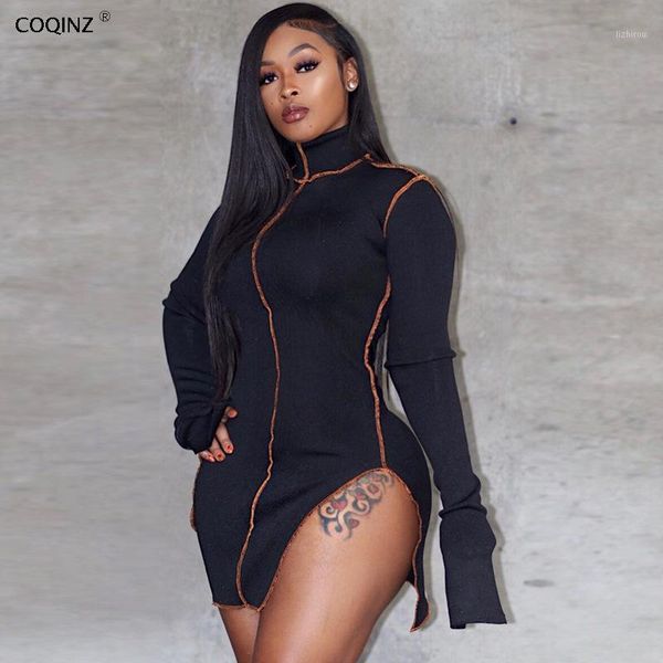 

woman bodycon dress winter long sleeve bandage dresses for women party night club 2020 african black clothes d052123w1, Black;gray