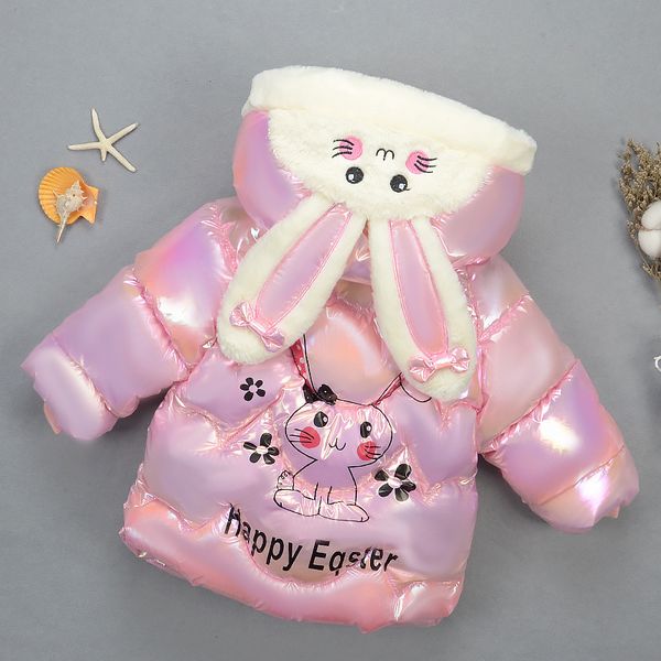 

winter 2020 new 2-year-old children 3 thickened down padded clothes foreign style 4 little girls' cotton, Blue;gray