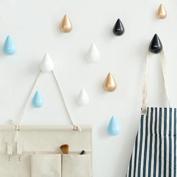 

hooks & rails water drop shape hook hanger home wood wall bathroom door coat hat single holder for decor1