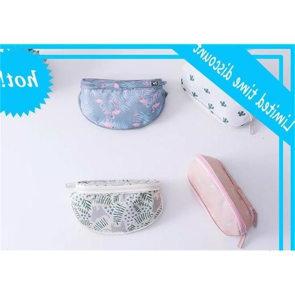 

50pcs 2021 women& flamingo cosmetic bag travel portable makeup bags for cosmetics men cactus organizer brush pencil case