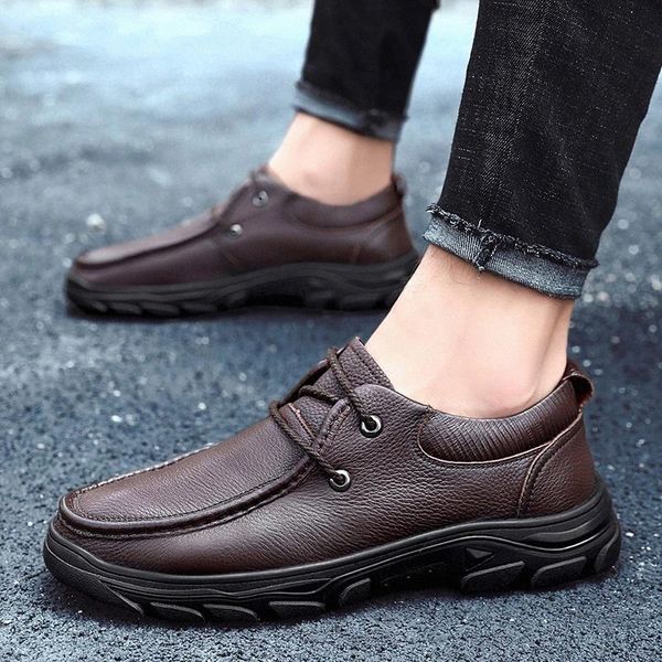 

men shoes outdoor autumn genuine leather shoes men lace up fashion business casual office formal natural leather shoes man flats #sw7q