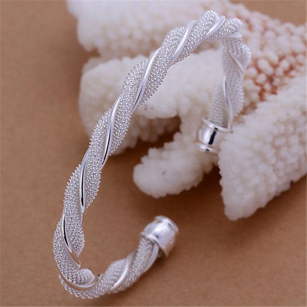 

christmas gift silver color jewelry beautiful female wire mesh bangle bracelet jewelry for women men b020 h bbyyqc, Black
